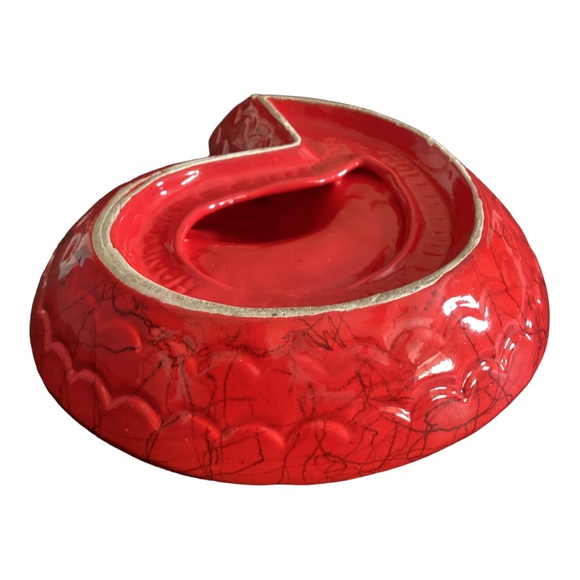 Hollywood Ceramics California Potteries Red Nautilus Seashell Ashtray MCM VTG - Picture 11 of 16